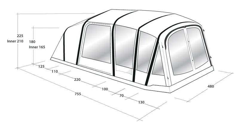 Outwell Jacksondale 7PA Inflatable Tent Package - DEMO MODEL-2